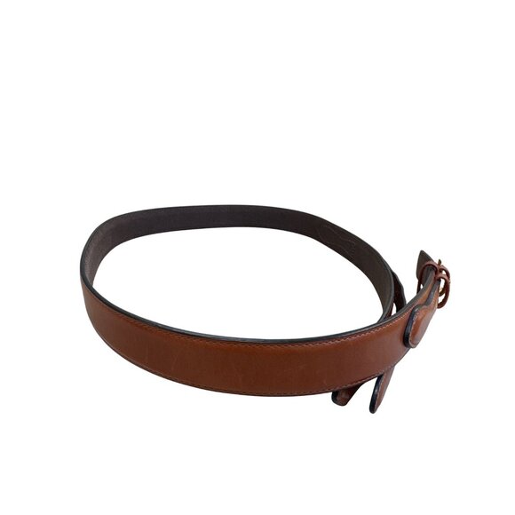 Cabelas Mens Brown Leather Dress Belt Size 40 With Brass Buckle SKU 8271 - Picture 3 of 15